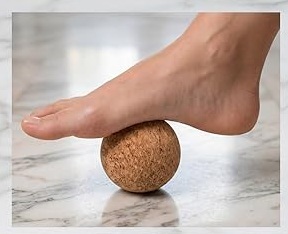 Cork ball under foot arch