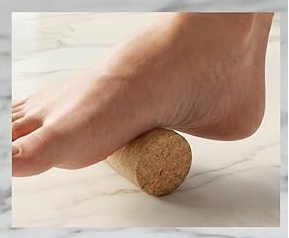 Cork roller under heel